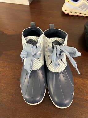 Sperry seersucker rain boots